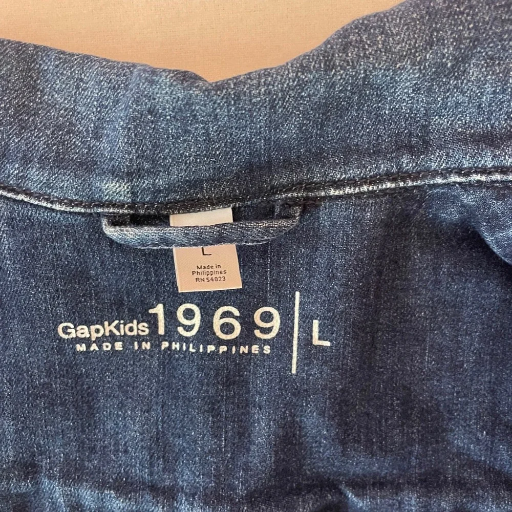 GapKids 1969 Girls Dark Wash Denim‎ Trucker Jacket Size L Large 527882-00